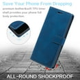 thumbnail image 4 of Allytech Slim Wallet Case for iPhone 14 Pro, [3 Card Slots] [Cash Pocket] Premium PU Leather Kickstand Magnetic Clasp Shockproof Full Body Protective RFID Blocking Flip Case - Blue, 4 of 8