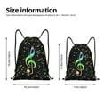 thumbnail image 2 of Kdxio Music Notes Print Drawstring Backpack Bag,Waterproof Draw String Back Sack, Gym Drawstring Bags Swim Bag For Unisex, 2 of 5