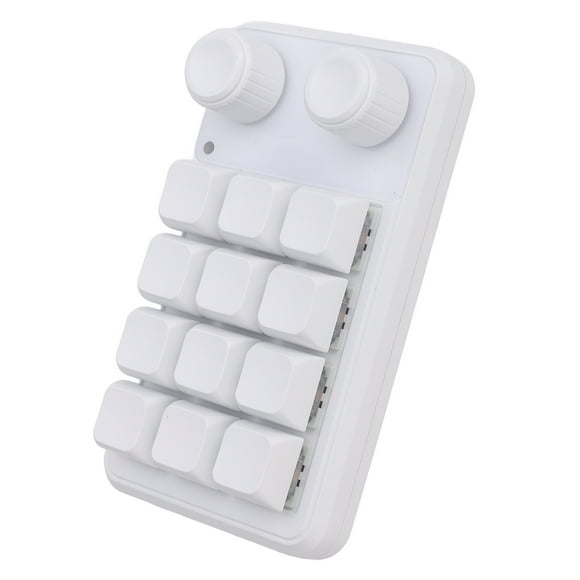 Customizable Keyboard, Dual Knobs Control 12 Keys Keyboard 5V 1A Multiple Customization for Home Gaming Office Work