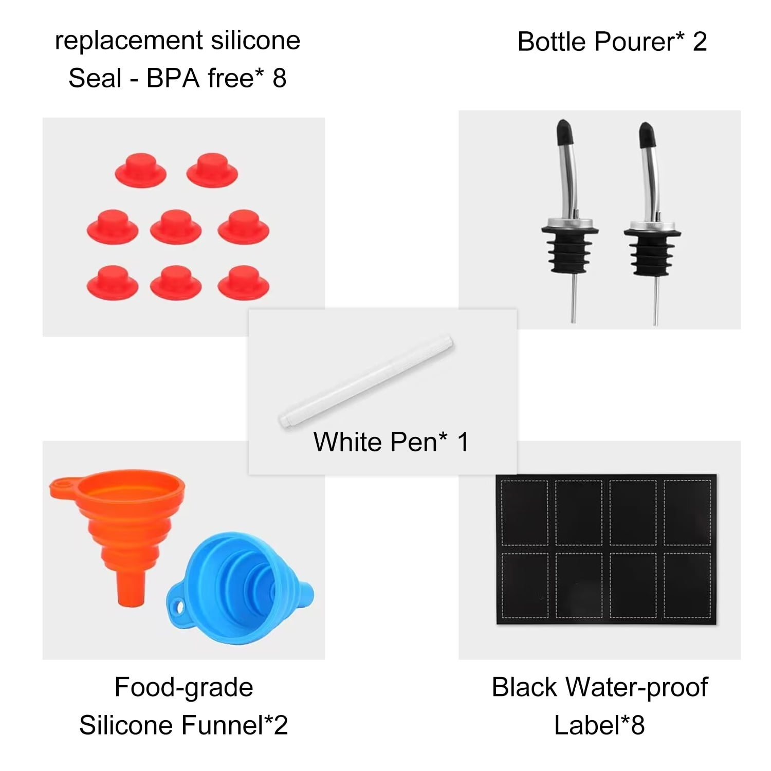 TINANA Swing Top Glass Bottles 8 Pack, 8.5 oz Flip Top Beer Brewing Bottle, Airtight Stopper Cap Lid, Bonus 2 Bottle Pourer for 2nd Fermentation, Kombucha, Kefir, Vanilla Extract, Coquito, Juice, Tea