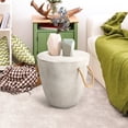 thumbnail image 2 of MOALCOFER Outdoor Side Table,17" Concrete Top with Hemp Rope Handles, Accent Table for Patio,Garden, 2 of 8