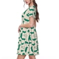thumbnail image 2 of Rocae Cartoon Crocodile for Dresses Summer Casual Ruffle Short Sleeve Cute Crew Neck Flowy Dress with Pockets, 2 of 6