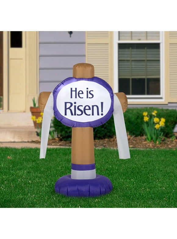 Gemmy Airblown-Outdoor "He Is Risen" Easter Sign-SM - 42.13 x 16.93 x 25.91 - 42.13 x 16.93 x 25.91