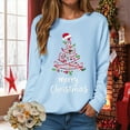 thumbnail image 6 of adviicd Merry Christmas Shirt for Women Santa Christmas Tree Long Sleeve Sweatshirt Gifts (Sky Blue, M), 6 of 9