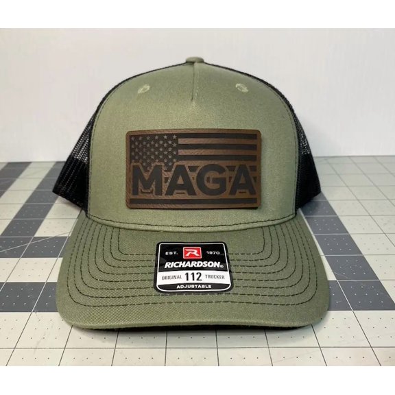 Trump MAGA Hat, leather Patch Hat,Richardson hat
