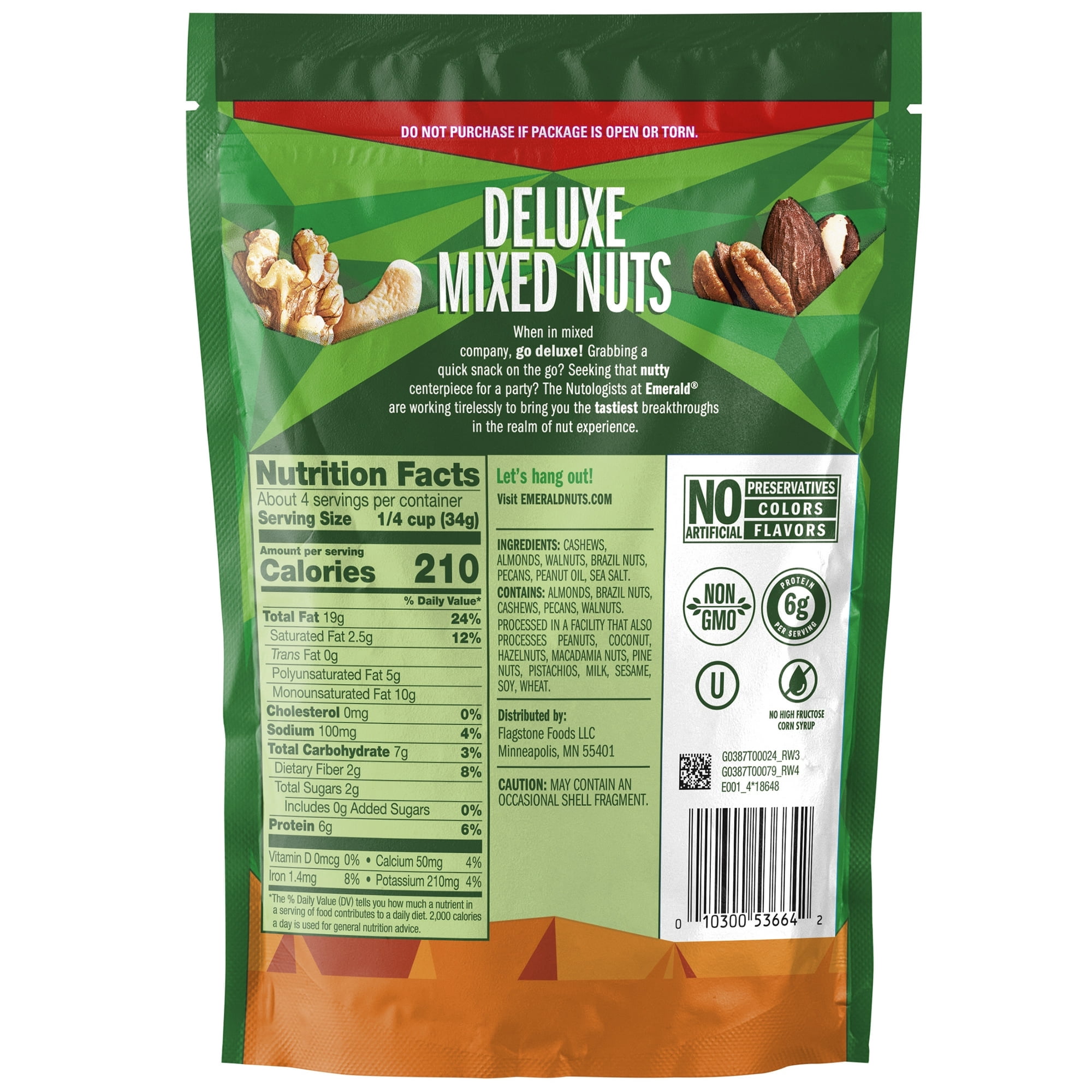 Emerald Deluxe Mix Nuts 5 Ounce (Pack of 4)