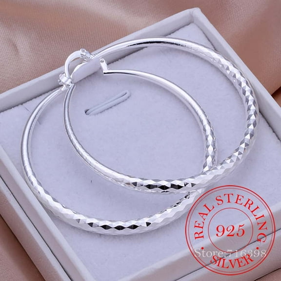 Suytable Sterling Silver Hoop Earrings