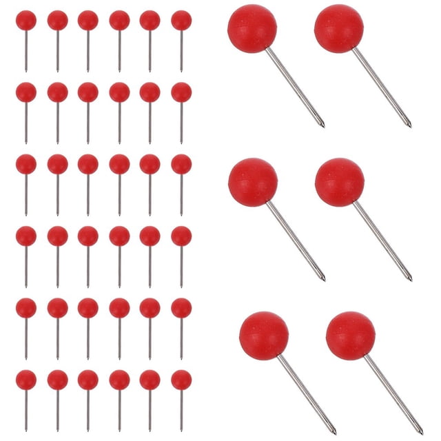CNKOO Jolies Goupilles de Poussée pour Panneau de Liège avec Acier Inoxydable Rond pour Maintien Rouge 300 Pcs