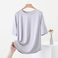 thumbnail image 5 of Tawop Womens Shirts Womens T Shirts Round Neck Solid Thin Gray Xxl, 5 of 6