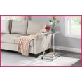 thumbnail image 2 of Modern Chrome Acrylic Tempered Glass Coffee Table for Living Room Bedroom - Easy-Clean, Mobile with Lockable Casters, 2 of 12