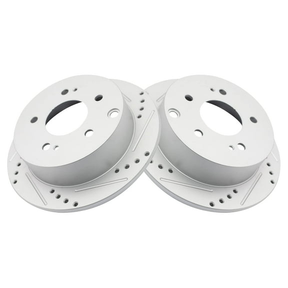 TRQ Rear Performance Brake Rotors Set Premium G-Coated Fits Select 2006-2012 Mitsubishi Eclipse 2004-2012 Galant