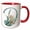 Red/White, variant on 3drose, Green Boho Lily Monogram Initial D, 11oz Two-tone Black Mug