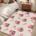 thumbnail image 4 of Area Rugs 2.7'x5', Pink Roses Carpet for Living Room Bedroom Dining Room, Valentine's Day Love Flowers Beige Rustic Throw Kitchen Rugs Non Slip Washable Rectangle Indoor Outdoor Rugs, 4 of 8