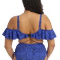 thumbnail image 2 of Elomi Pebble Cove Bardot Ruffle Underwire Bikini Top (ES801106),40GG,Blue, 2 of 5