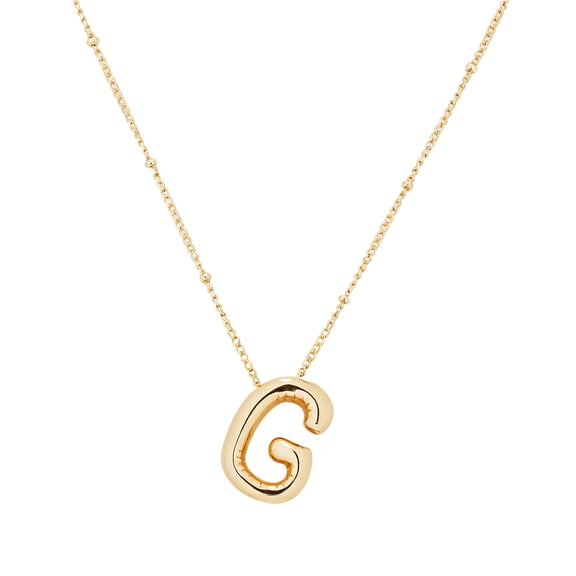 Bubble Letter Necklace Gold for Women,Golden Name Necklace, Charm Necklace Initial Necklaces Pendant Necklace, Dainty Jewelry Necklaces for Women