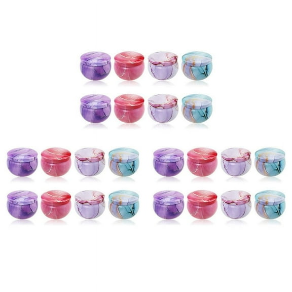 24Pcs Candle Tins for Candle Making Kit Empty Metal Candle Tin with Lids Storage Tins Reusable