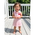 thumbnail image 4 of Toddler Baby Girl 4th of July Dress American Flag Stripes Sleevless Ruffle Lapel Dresses, 4 of 8