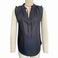 thumbnail image 1 of Top con cuello en V y cordones para mujer, jersey informal holgado sin mangas, blusa femenina a la moda, color negro L, 1 of 2