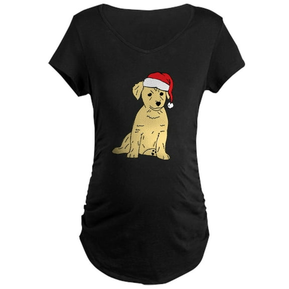 CafePress - Santa Puppy Maternity Dark T Shirt - Maternity Dark T-Shirt