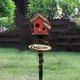 thumbnail image 4 of LOVIVER Piquets de Maison d'Oiseaux de Jardin Peints à la Main pour Extérieur Cour Rouge, 4 of 8