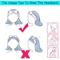 thumbnail image 4 of Diadema de spa - 3 piezas Diademas con lazo para niñas y mujeres Diadema elástica suave y encantadora con juego de brochas de maquillaje, envolturas para el cabello Bandas de maquillaje Diadema de, 4 of 6