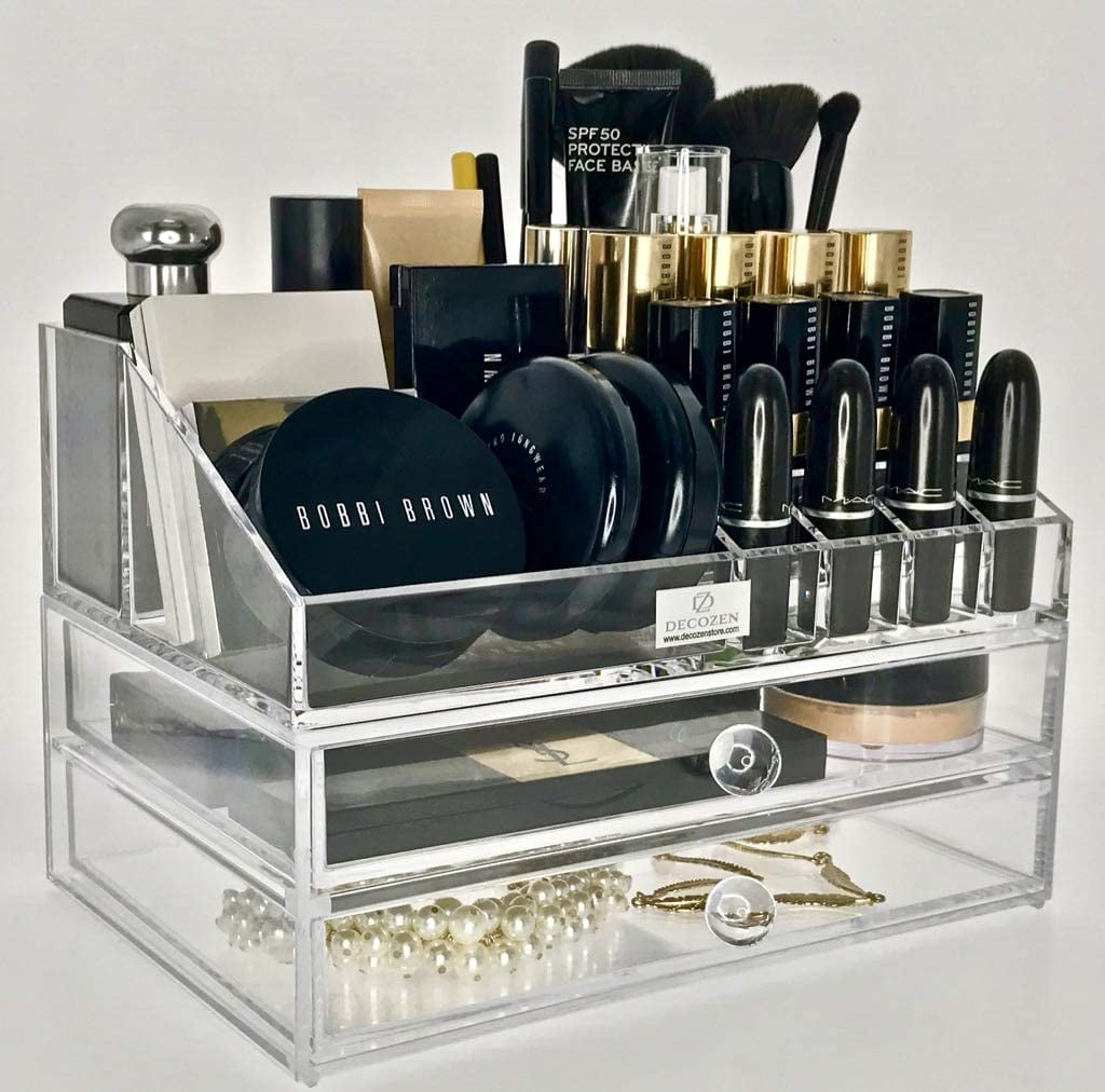 Arad Acrylic Makeup Organizer, Counter or Drawer Lip Liner and Eye Liner Pencil Holder, Stick Shadow Organizer-26 Slots