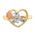 thumbnail image 6 of Auriga Fine Jewelry 14K Yellow Gold Rhodium 15 Anniversary Heart Ring Size 7 Valentine's Day Gift for Women, 6 of 6