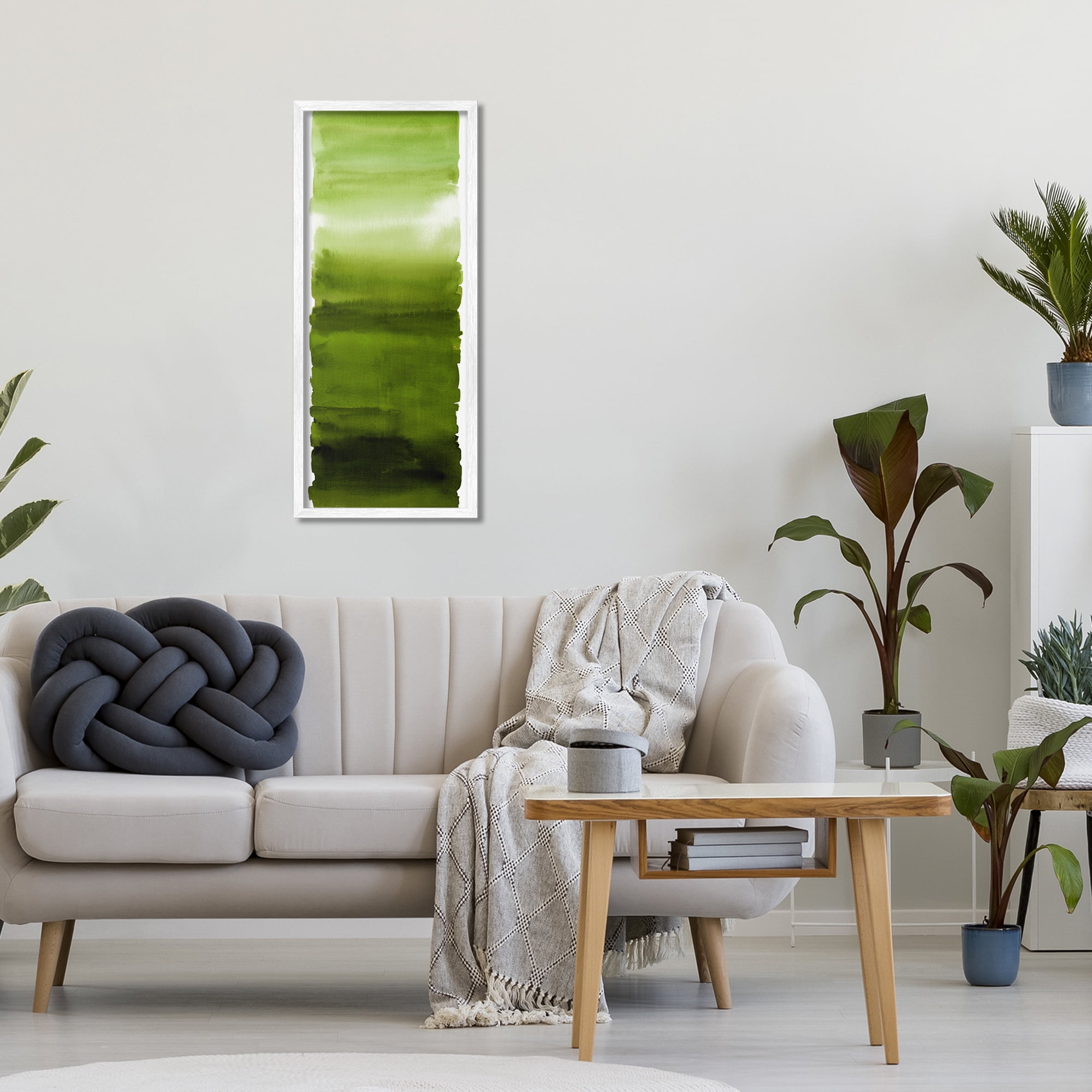 Stupell Industries Green Blend Gradient White Framed Giclee Art, design by Allie Corbin