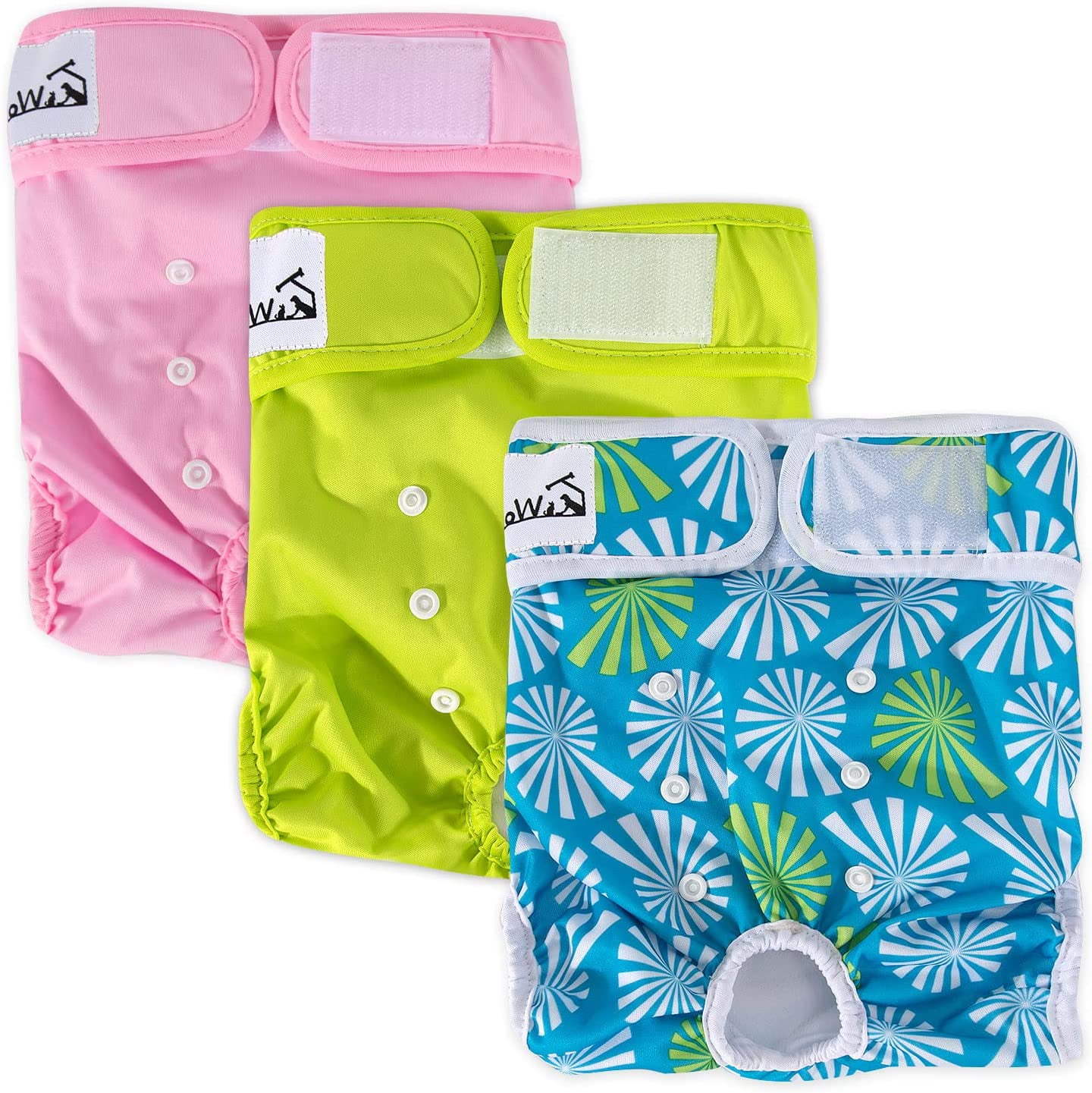 AUTOWT Washable Female Dog Diapers, 3 Pack No Leak Comfortable Doggie