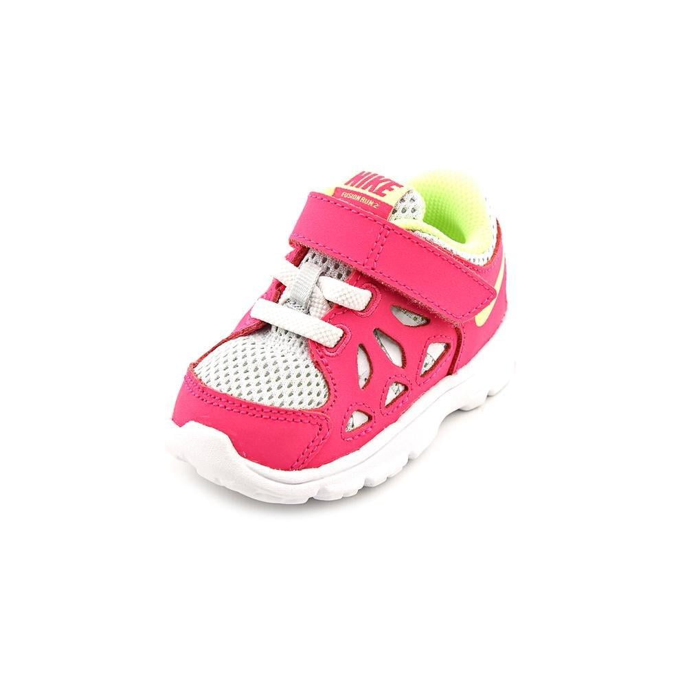 Nike Kids Fusion Run 2 (TDV) Girls Shoes Pure Platinum/Volt Ice/Vivid Pink - Walmart.com