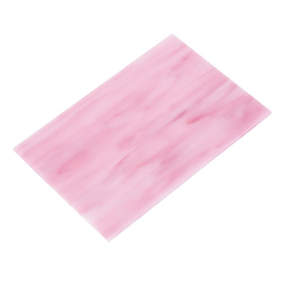 Stained Glass Sheet Mosaic Tile 5.9 Inch x 3.9 Inch Bright Pink, Stained Glass Sheets for Crafts Project