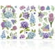 thumbnail image 1 of 3 láminas de calcomanías decorativas con temática de hortensias, 6x12 pulgadas, para muebles y decoración floral. Adhesivos de transferencia para pared., 1 of 7