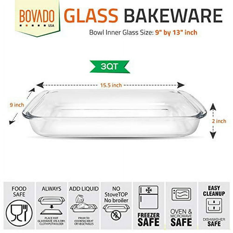 Microwave and oven safe plate glass baking dish high borosilicate