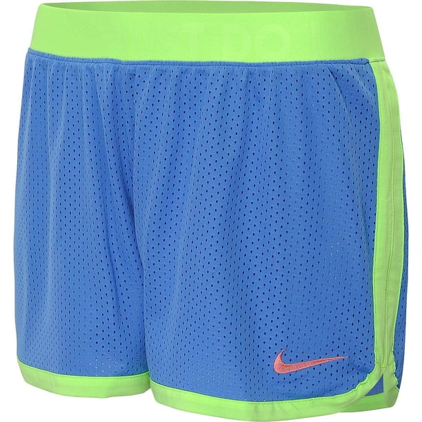 Nike Nike Women's DriFit Icon Mesh 3.5 Inch Running ShortsBlue/Lime