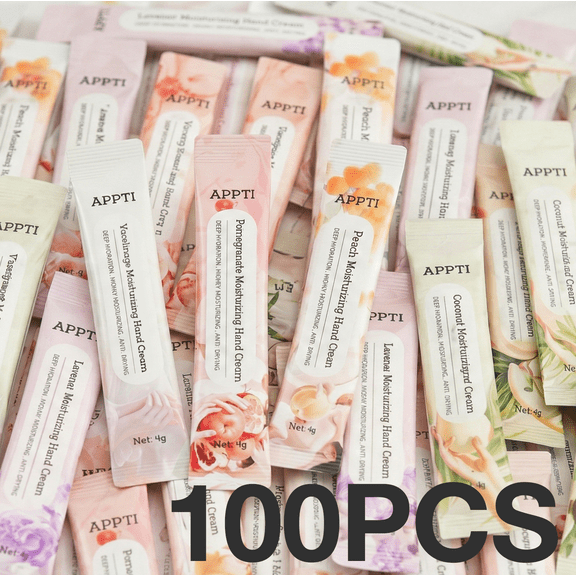 100PCS APPTI Assorted Fragrance Mini Hand Cream Sticks – Deep Hydrating Anti‑Dry Portable Hand Lotion for Travel, Daily Moisturizing & Bulk Gift Giving
