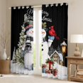 thumbnail image 2 of Homewish Funny Christmas Snowman Black Out Curtains, Dreamy Xmas Eve Curtains Pack of 2 (42x63 Each), Santa Claus Gifts Bedroom Curtains, Curtains and Drapes Decor, 2 of 5