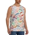 thumbnail image 2 of Gaeub Passport Stamp Men's Sleeveless Muscle Shirts Workout Tank Tops, Odor Protection and Comfortable - Large, 2 of 8