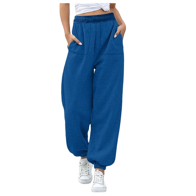 aidice Joggers Pantalons pour Femmes Taille Haute Élastique Bas Resserré Pantalons de Survêtement Décontractés Amples d'Entraînement de Course avec Poches