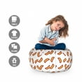 thumbnail image 2 of Hot Dog Storage Toy Bag Chair, Simple Hot Dog Food Pictogram Buns and Sausages, Stuffed Animal Organizer Washable Bag, Small Size, Orange Burgundy, by Ambesonne, 2 of 3