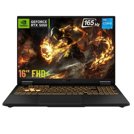 ASUS TUF F16 RTX 5050 Gaming Laptop, 16" FHD+, Intel Core i5-13450HX, 16GB DDR5, 512GB SSD, Windows 11 Home