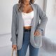 thumbnail image 1 of Women Fashion Autumn Winter Rope Cardigan Sweater Long Sleeve Solid Color, 1 of 8