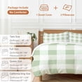 thumbnail image 6 of 3 Piece Sage Green Plaid Duvet Cover Set Full Size, Microfiber Comforter/Quilt Cover with Corner Ties and 2 Pillowcases, Spring Farmhouse Buffalo Checkered All Season Soft Bedding with Zipper Closure, 6 of 8