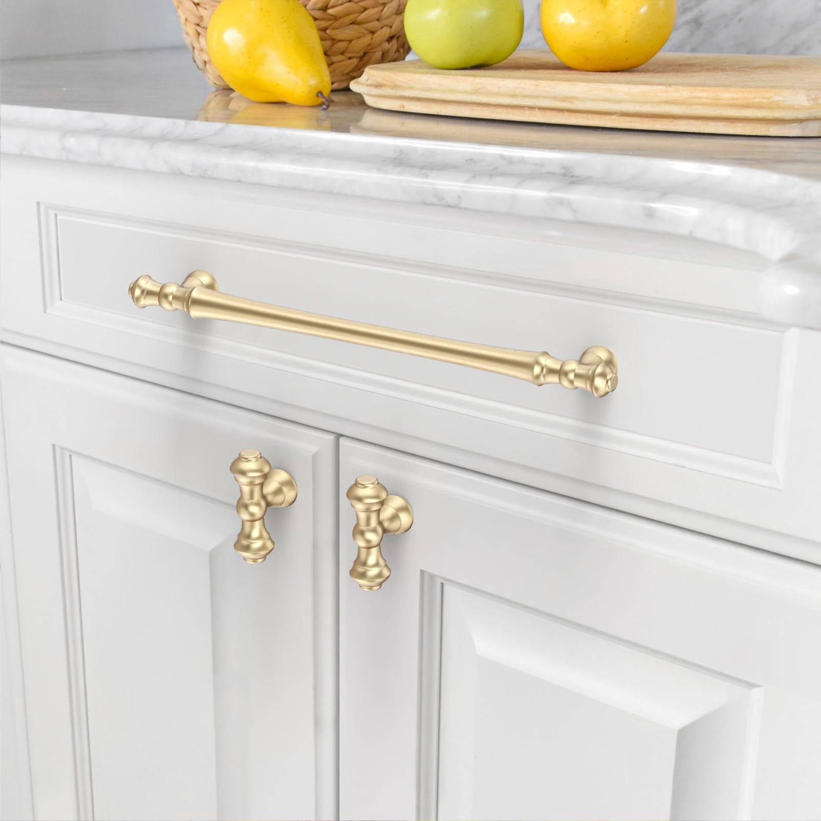 6 Pack Brushed Brass Cabinet Pulls Gold Kitchen Cabinet Handles Hardware For Cupboard Drawer Doors Bathroom Furniture