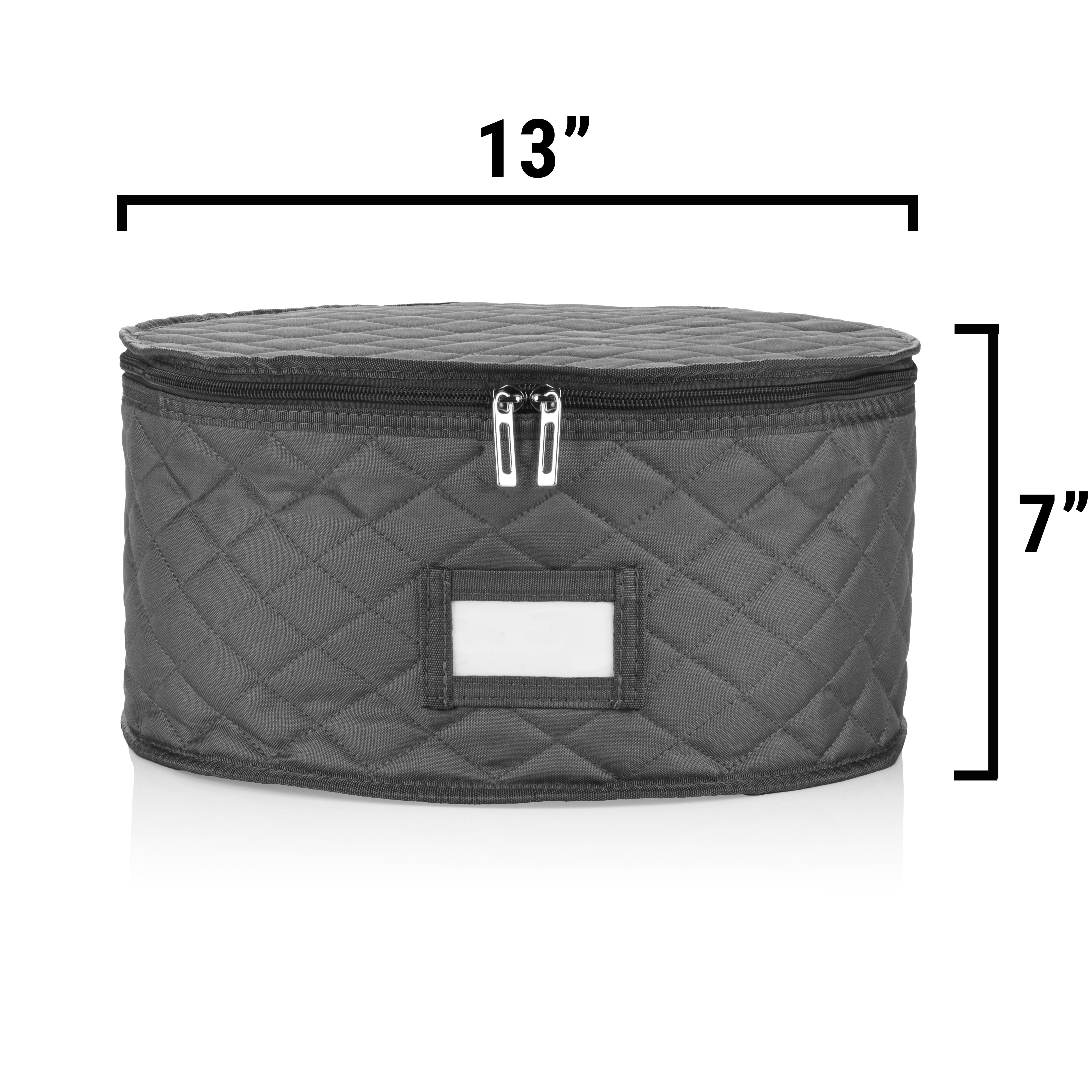 China Storage Container for Big Dinner Plate - 13" W x 7" H - Includes 12 Felt Dividers. Stackable with Padded Interior - Great for Big Plates and Charger Plates