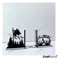 thumbnail image 2 of Craftnamesign Custom Skiing Metal Bookends for Shelves, Skiing Book Shelf Holder, 2 of 2