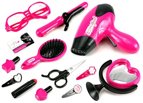 Click N' Play Set Of Kids Pretend Play Beauty Salon Fashion Play Set With  Hairdryer, Curling Iron, Mirror Hair Styling Accessories With A Beauty |  