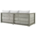 thumbnail image 6 of Modway Aura 3 Piece Outdoor Patio Wicker Rattan Set in Gray White, 6 of 9