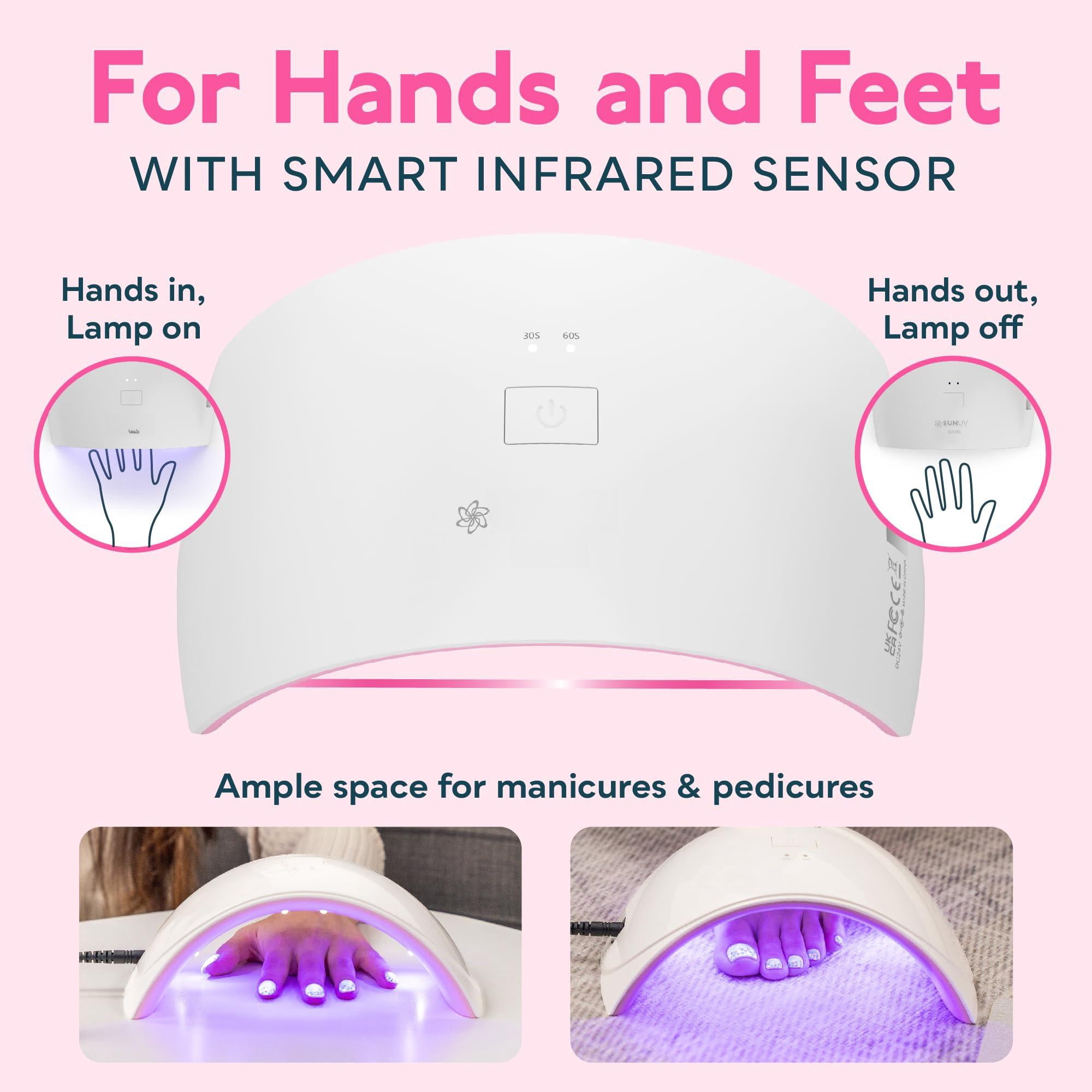 Uv Led Lamp  Dryer For Gel Polish Light Nails With Sensor 2 Timers Sun9c Pink Gift Women