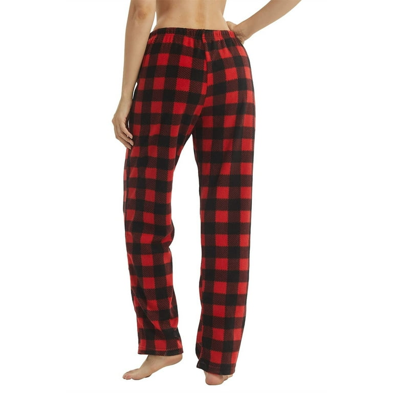 YUSHOW Women Fleece Pajama Pants Buffalo Plaid Pjs Bottoms Soft