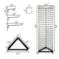 thumbnail image 4 of Bonnlo 6' x 2' Triangle Wire Grid Panel Tower with Base and Casters, Wire Grid Wall Display Rack with Hooks, 4 of 8